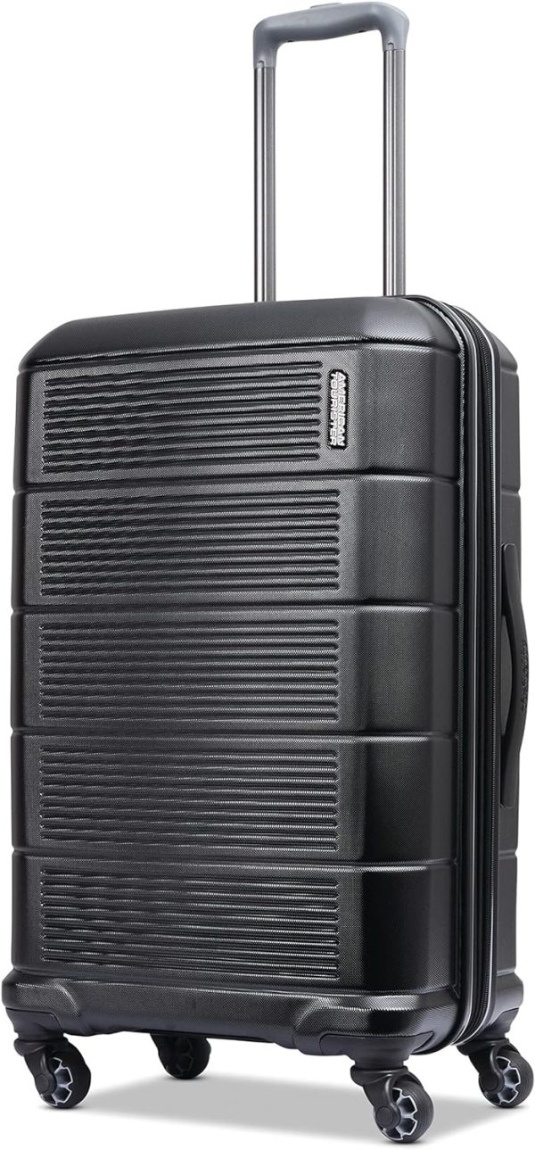 American Tourister Stratum 2.0 Expandable Hardside Luggage with Spinner Wheels, 24" SPINNER, Jet Black