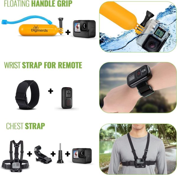 GoPro HERO12 (Hero 12) Black - Waterproof Action Camera with 5.3K HDR Video, 27MP Photos, 1/1.9" Image Sensor, Live Streaming, Webcam, Stabilization + 64GB Card & 50 Piece Accessory Kit - Bundle - Image 4