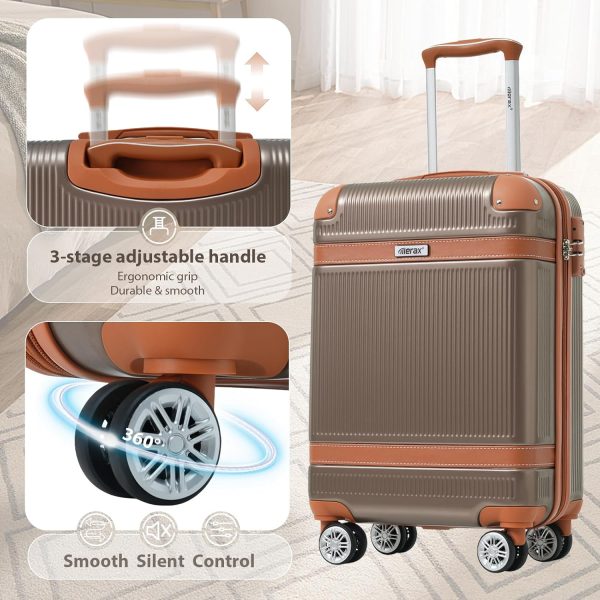 Merax Luggage Set 3 Piece 20-Inch Carry On Luggage Lightweight Suitcase Set with Spinner Wheels, TSA Lock, Collision-Protection Angle (Coppery) - Image 4