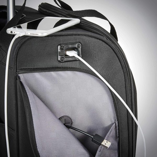 Samsonite Underseat Carry-On Spinner with USB Port, Jet Black, One Size - Image 6