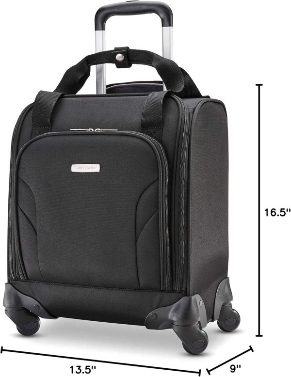 Samsonite Underseat Carry-On Spinner with USB Port, Jet Black, One Size - Image 10