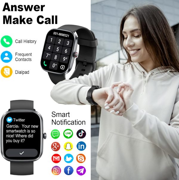 Smart Watch(Answer/Make Call), 1.91" Smartwatch for Men Women, NEW Fitness Watch with 110+ Sport Modes, Fitness Activity Tracke with Pedometer/Sleep Monitor/Heart Rate/IP68 Waterproof, for Android iOS - Image 5